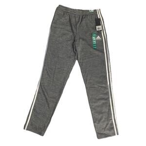 Adidas Boys XL 18/20 Gray Joggers Fleece Lined 3 Stripe Sweatpants NWT